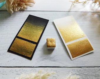 Oropel dorado / Acuarela hecha a mano / Oro perlado