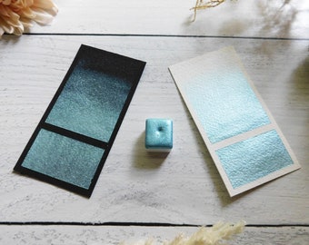 Sea Mist | Handmade Watercolor | Pearlescent Pastel Turquoise