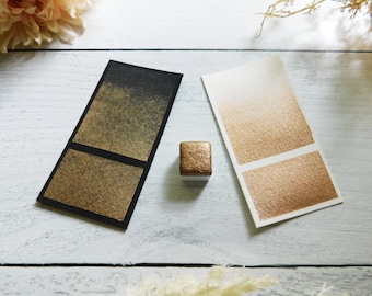 Champagne | Handmade Watercolor | Pearlescent Bronze Gold with Pearl Sparkle