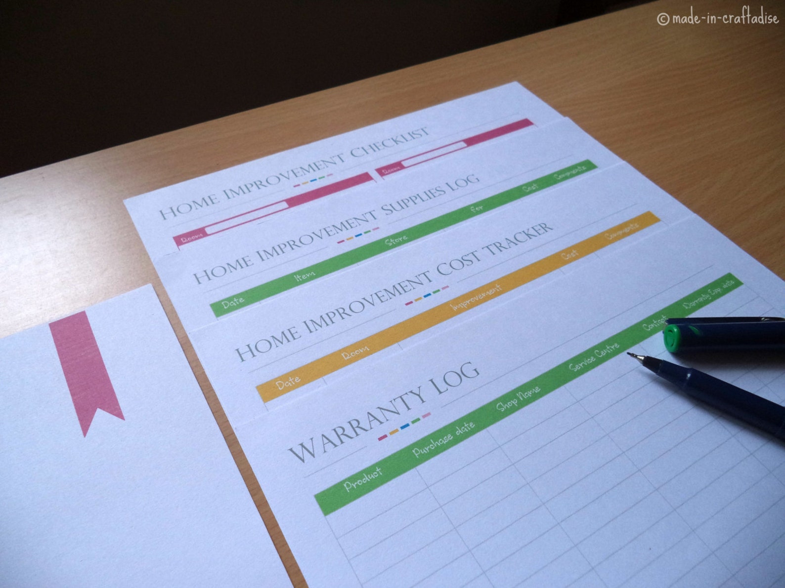 Home Improvement Planner Set Single PDF with Divider Page Etsy