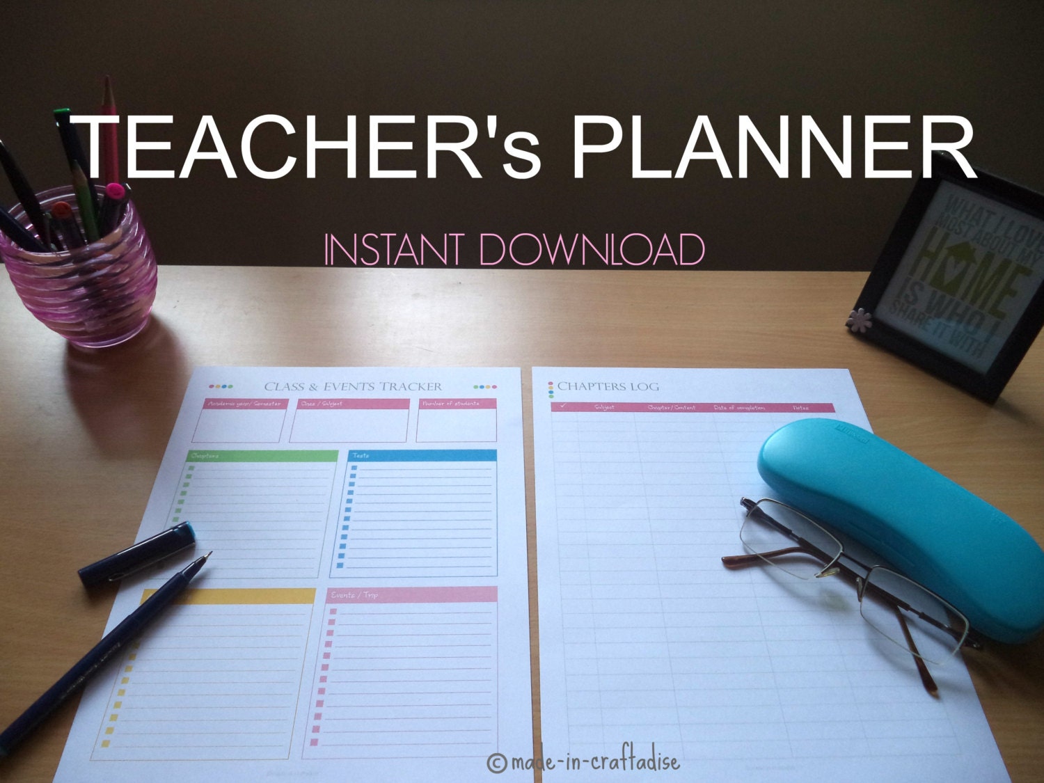 Teacher's Planner Set Single PDF Along With Divider Page Etsy