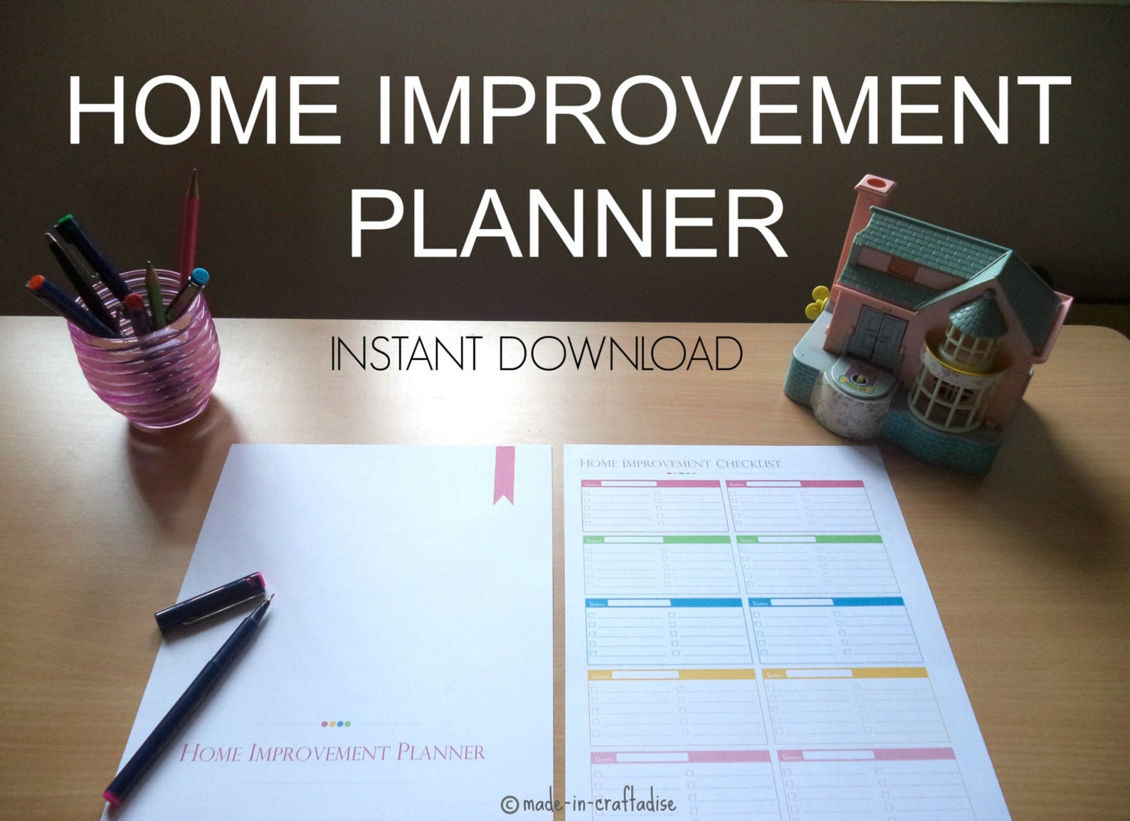 Home Improvement Planner Set Single PDF with Divider Page Etsy