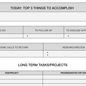 To Do List for Work, Task Tracker, Daily Priorities, Digital