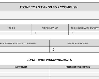 To Do List for Work, Task Tracker, Daily Priorities, Digital