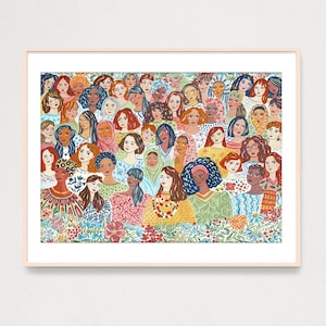 ART PRINT Women Power Gouache Illustration Art Print, Women Portraits Home Decor, Women Are Strong Wall Art