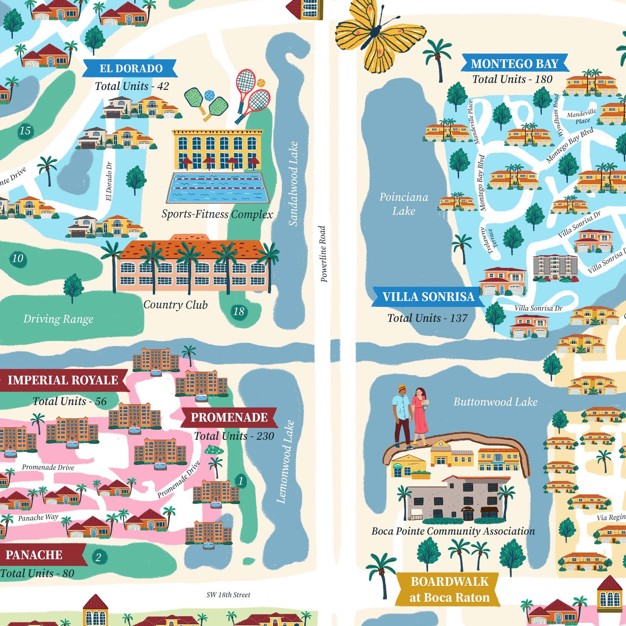 Custom Illustrated Property Map for Real Estate | Neighborhood ...