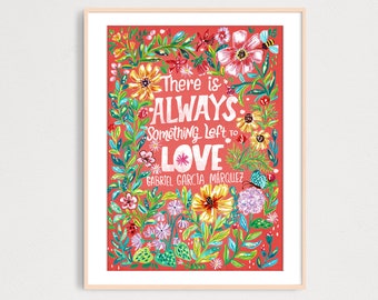 DIGITAL Always Love art print, Motivational Quote from Books Wall Decor, Gouache Art Print