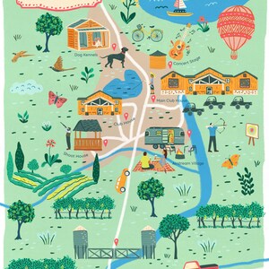 DIGITALE aangepaste geïllustreerde kaart voor elke stad of locatie - perfect cadeau en aandenken - reisposter - kunst aan de muur stadskaart - aangepaste kaart cadeau afbeelding 19