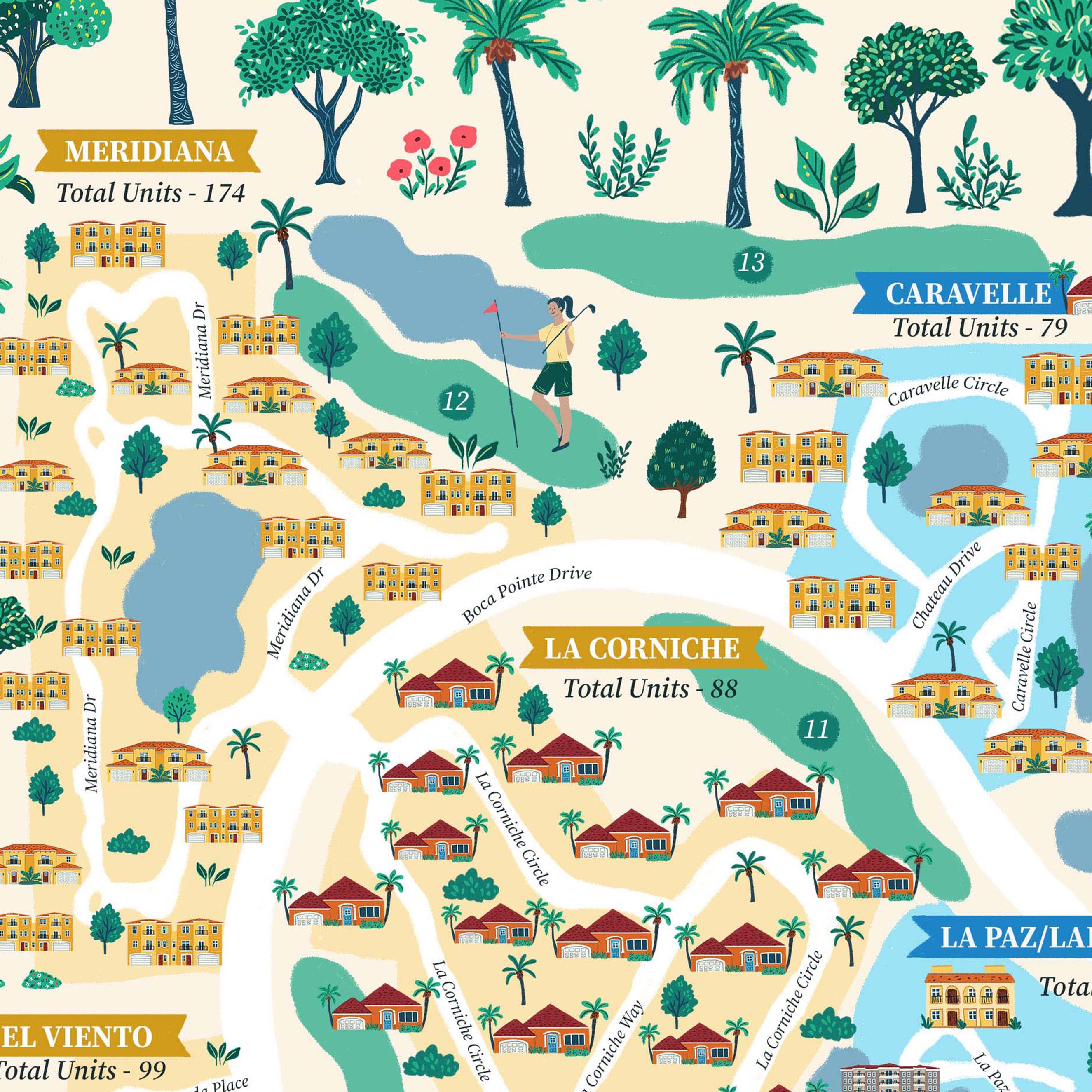 Custom Illustrated Property Map for Real Estate | Neighborhood ...
