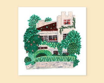 Little House Illustration Print, Wall Art, Garden Print