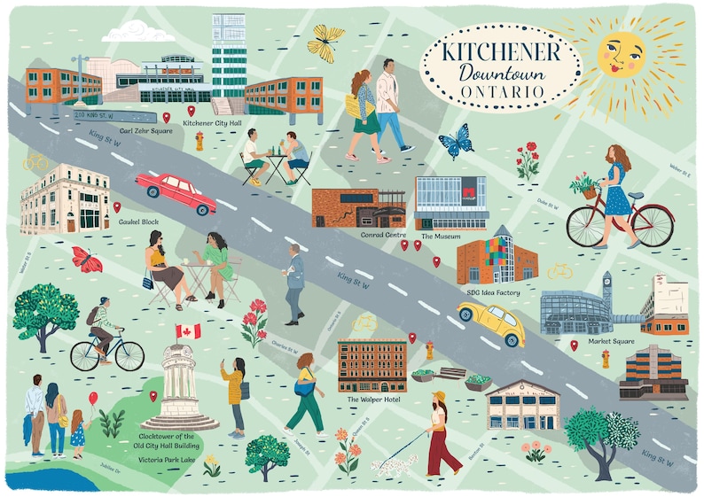 DIGITAL Custom Illustrated Map for Any City or Location - Gift and ...
