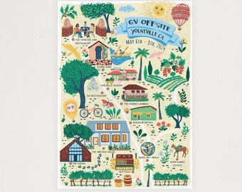 Invitación ilustrada del mapa de boda personalizado DIGITAL, guardar la fecha, mapa de bienvenida, itinerario, archivo imprimible, cualquier ubicación, cartel de viaje