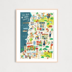 DIGITAL City Map of Tel Aviv Jaffa Art Print, Printable Digital Download Art Print, Tel Aviv Map Print, Israel Map, Travel Poster