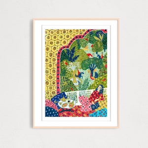 ART PRINT Persian Folktale Art Print, Wall Decor, Illustration Folktale, Kids Room, Magic Illustration,