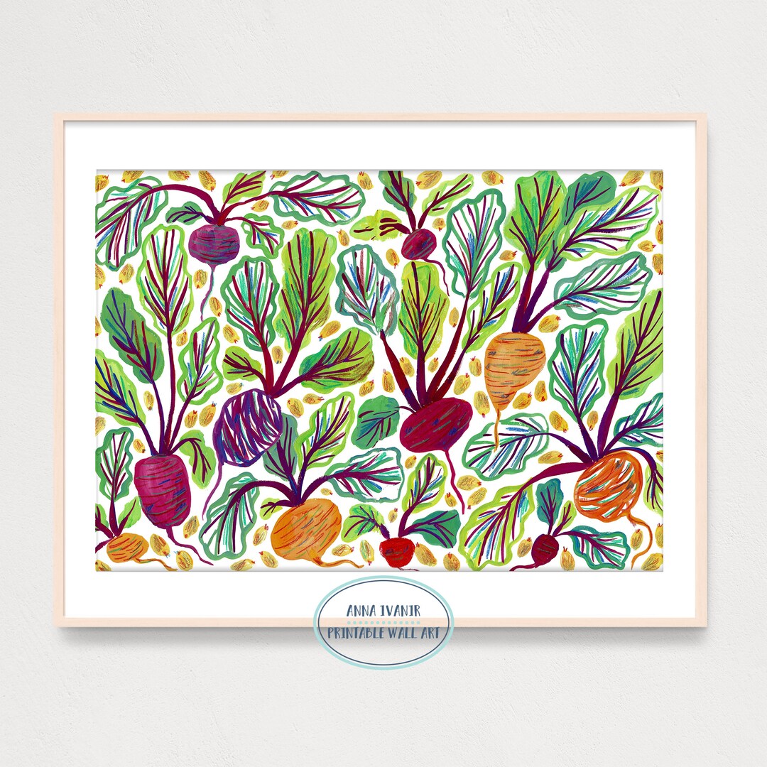 Colorful Beets Kitchen Art Print, Printable Digital Wall Decor, Kitchen ...