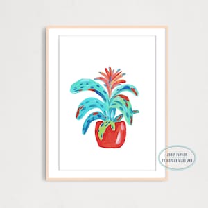 Rainbow Succulent Art Print, Printable Digital Download, House Plant Wall Decor,  Botanical Poster