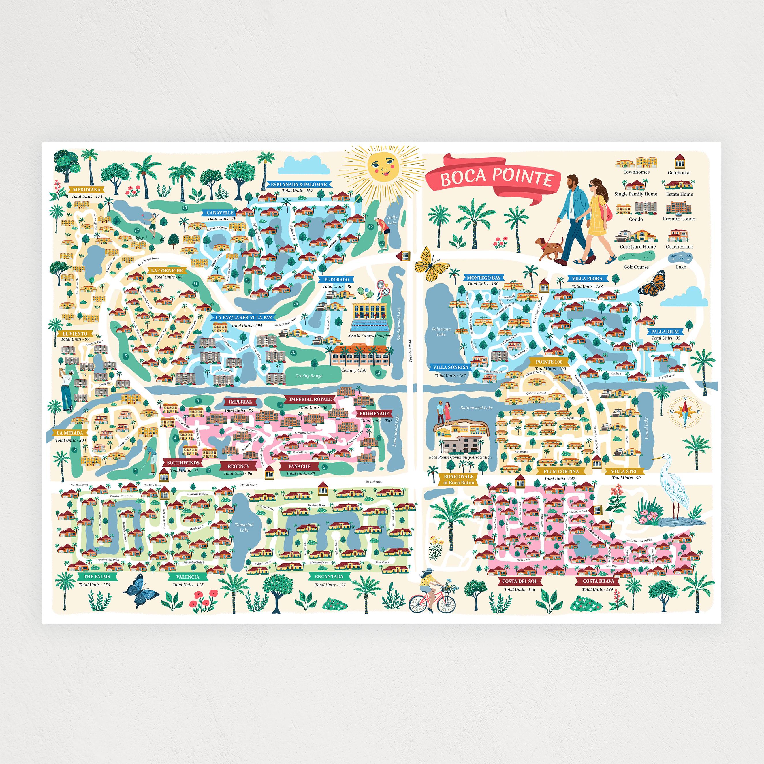 Custom Illustrated Property Map for Real Estate | Neighborhood ...
