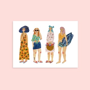 Stampa artistica delle amiche, arte della diversità, arte delle migliori amiche, stampa artistica di tre ragazze, arte murale delle amiche, migliori amiche