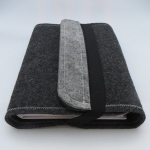 Felt book cover / book case, grey, useful when traveling image 1