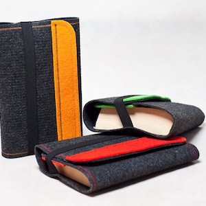 Felt book cover / book case, grey, useful when traveling image 7