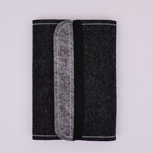 Felt book cover / book case, grey, useful when traveling image 3