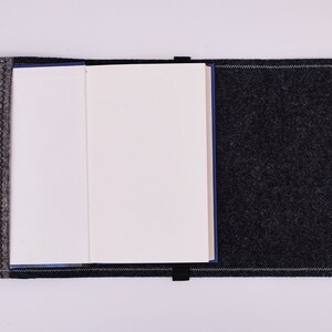 Felt book cover / book case, grey, useful when traveling image 4