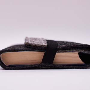 Felt book cover / book case, grey, useful when traveling image 2