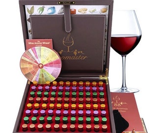 Sommelier Wine Aroma Kit by Aromaster - 88 Wine Aromas (The Wine Aroma Wheel and Game Board included)