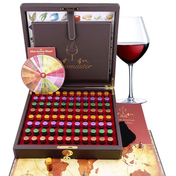 Master Wine Aroma Tasting Kit - 88 wine aromas (includes the Wine Aroma Wheel)