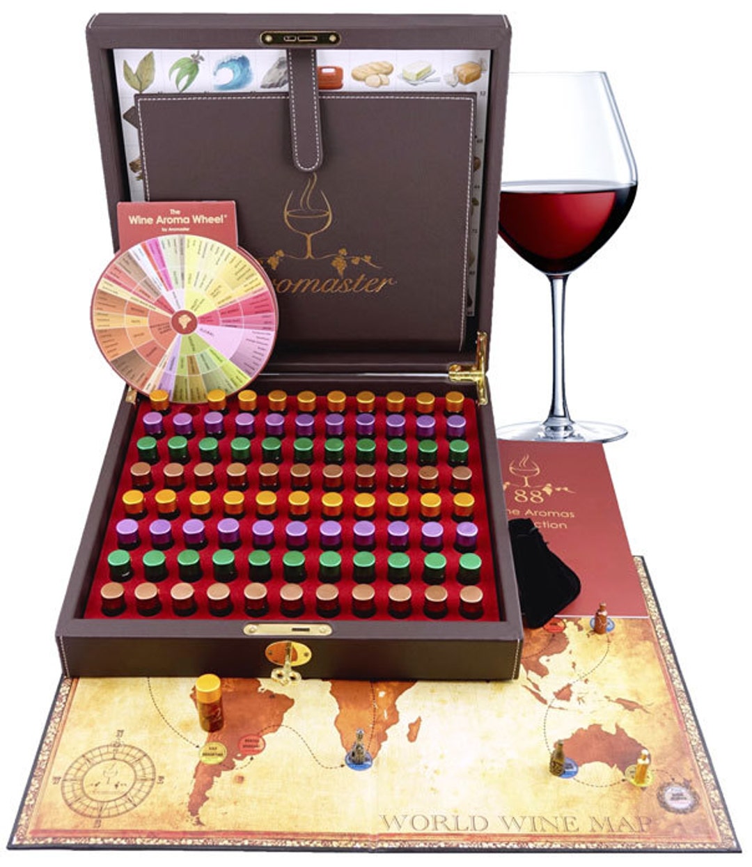 Jeu d'échecs et set d'accessoires à vin (37 Pièces) - Kit oenologie coffret  cad