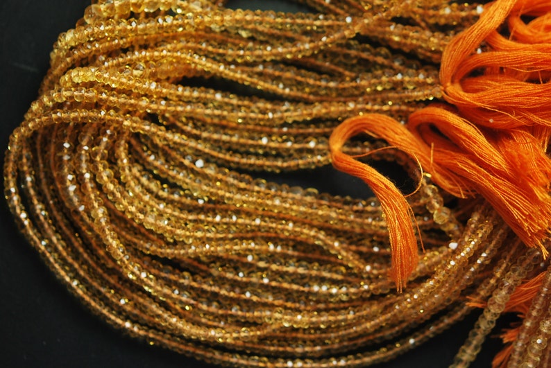 Super Finest Golden Citrine Faceted Large Rondelles Size 4.5mm 13.5/'/' Full Strand