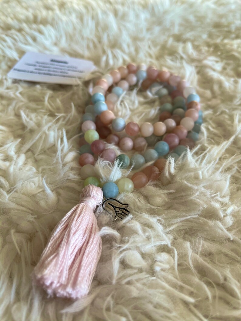 Morganite Stretch Mala