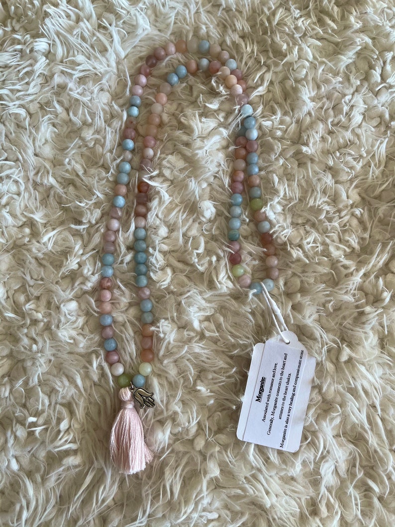 Morganite Stretch Mala