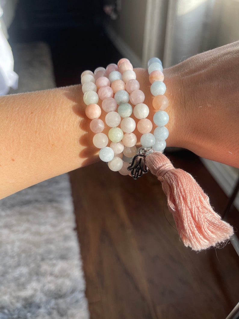 Morganite Stretch Mala
