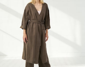 Womens Linen Cardigan, Linen Jacket, Bridal Dressing Gown For Women