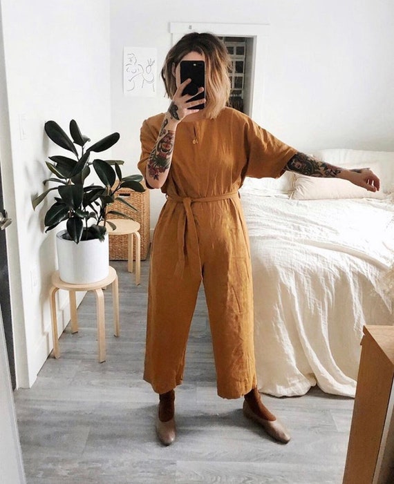 Black deals overalls linen