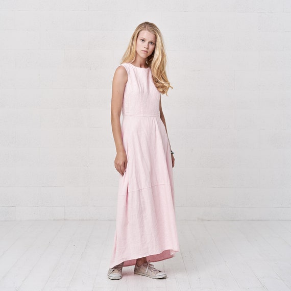 linen kaftan maxi dress