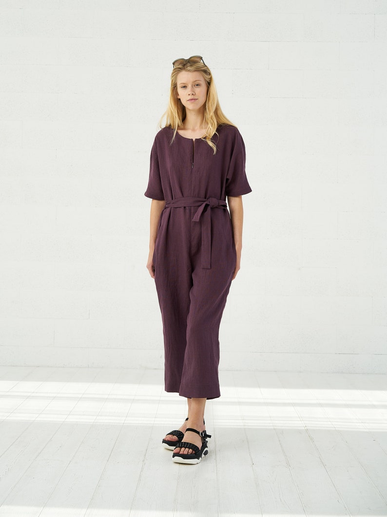 Womens Linen Overalls Linen Jumpsuit Women Linen Summer Etsy