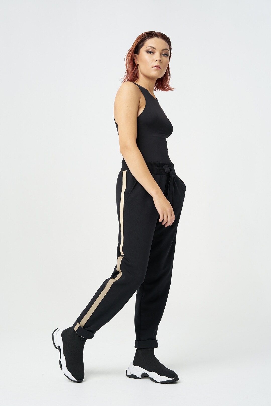 Champion Pantaloni Minimalist Con Tache E Polsino Blu Donna Blu - Foto 10