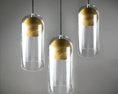 Modern Wood Glass Ceiling Lamp - glass -  pendant lamp - edison bulb - vintage style - hanging lamp - ceiling lamp - lighting - modern home