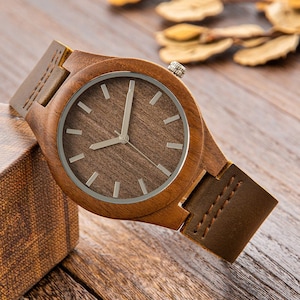 Wood Watch, Father&#39;s Day Gift for Dad, Wood Watch for Him, Engraved Watch, Groomsmen Gift, Anniversary Gift for Husband Boyfriend