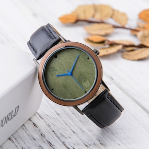 Engraved Watch, Wood and Steel Watch, Custom Watch for Men, 5th Anniversary Gift, Gift for Son from Parents, Personalized Gift for Him
