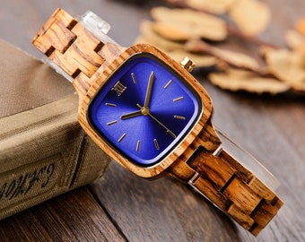 Holzuhren Damen, Damenuhr aus Holz, personalisierte Uhr, gravierte Uhr, hölzerne Uhr für Frau, Geburtstagsgeschenk, Personalisierte Geschenk