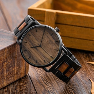 Wood Watch for Men, Custom Watch Engraved, Birthday Gift, Anniversary Gift, Gift for Husband Boyfriend, Christmas Gift for Dad