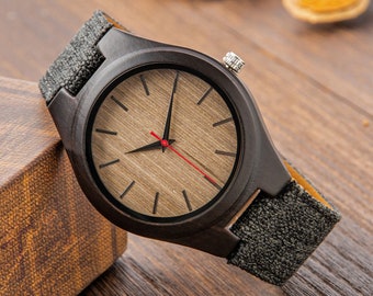 Montre personnalisée pour hommes, montre en bois pour hommes, montre gravée, montre en bois pour hommes, montre personnalisée, cadeau d’anniversaire pour lui, cadeau pour mari