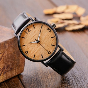 Custom Watch, Engraved Watch for Men, Wooden Watch, Men&#39;s Watch, Personalized Watch, Anniversary Gift for Men, Gift for Husband Boyfriend