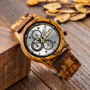 Wooden Watch, Wood Watch for Men, Men&#39;s Wood Watch, Engraved Watch for Him, Personalized Wood Watch, Anniversary Gift for Husband Boyfriend