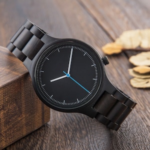 Wood Watch for Men Custom Engraved Wooden Watch Personalized Watch for Him Anniversary Gift for Husband Boyfriend Christmas Gift Boyfriend
