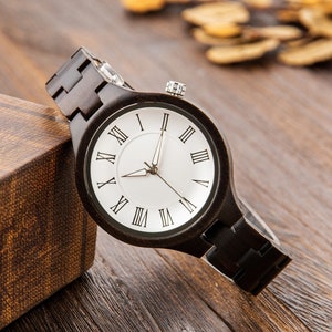 Personalized Wood Watch for Women Anniversary Gift Birthday Gift Custom Engraving Wooden Wristwatch Wood Casual Watch for Mom Wife Daughter