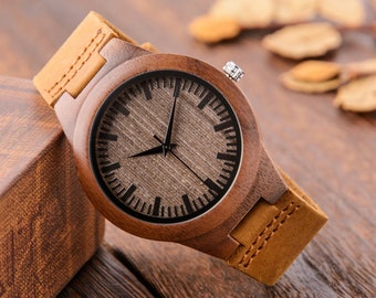 Benutzerdefinierte gravierte Holz Uhr, Uhr für Männer, Geburtstagsgeschenk für ihn, Walnuss Casula Watch, Weihnachtsgeschenk für Mann Freund